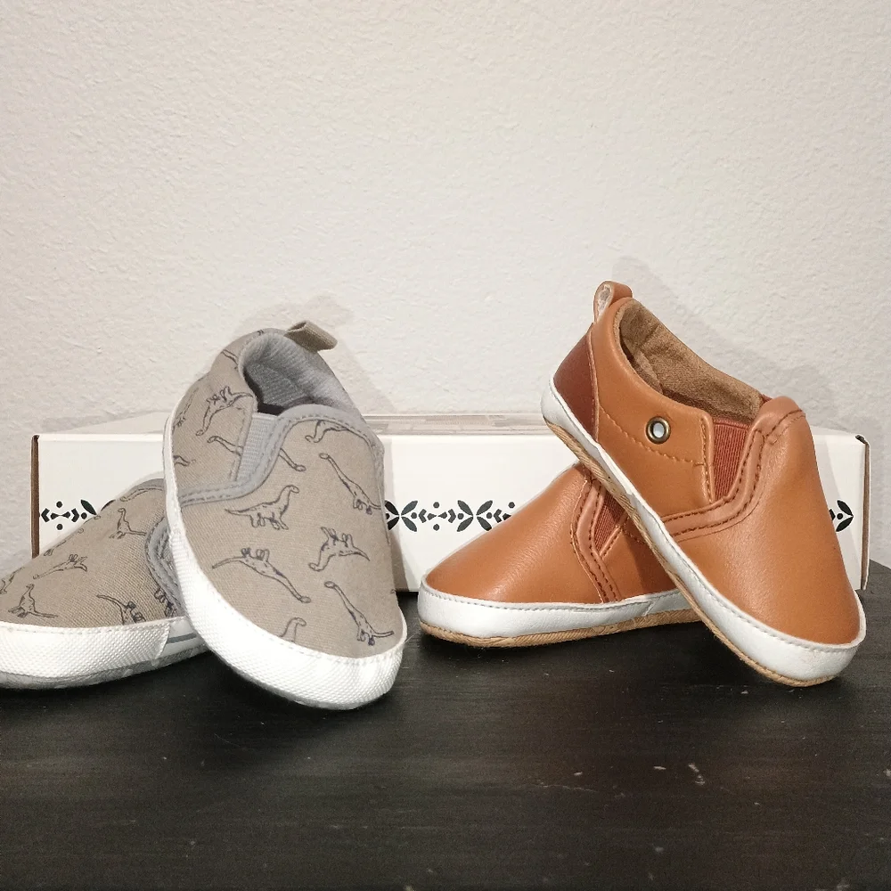 4/$15 Infant Shoe, 2 Pair of Slip-On, 3-6M